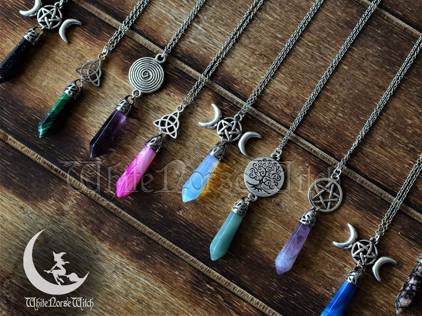 Crystal Pendulum Necklace, Customized Witchcraft Pendulum Pendant, Witches Dowsing Pendulum Divination Charm, Spiritual Wiccan Jewelry TheNorseWind