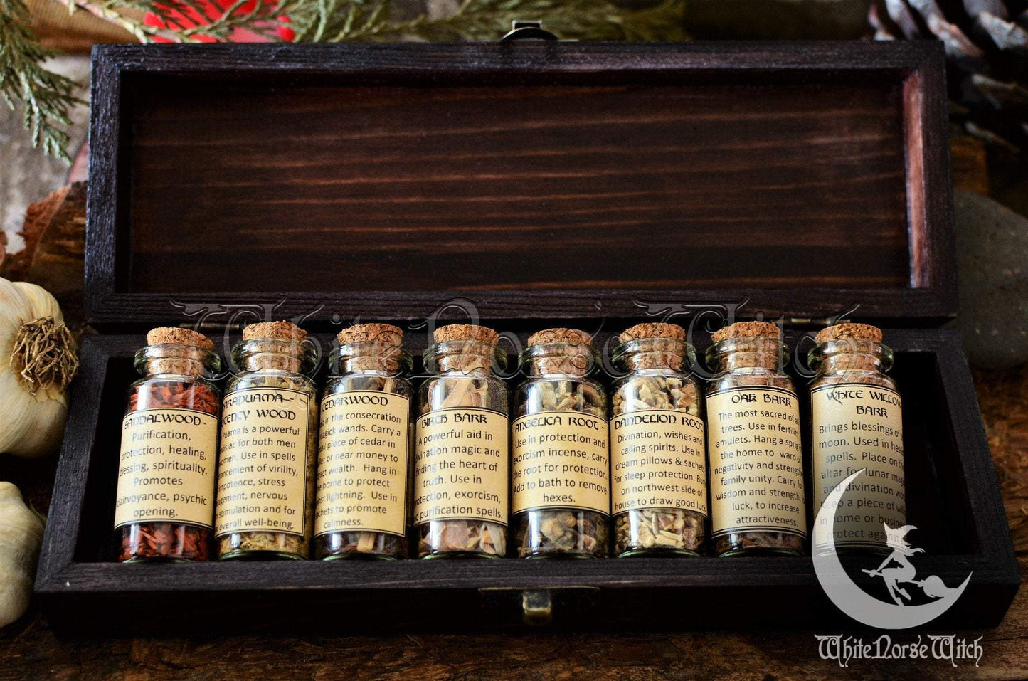 Witchcraft Box Mini Herbs & Crystals Witch Starter Kit, Wicca Box with Magical Herbs Witches Herbal Set, Wiccan Altar Set, Pagan Occult TheNorseWind