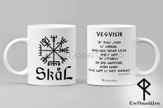 Viking Compass - Vegvisir Mug, Skal Viking Mug, 11oz TheNorseWind