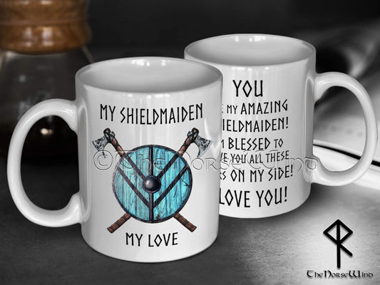 Viking Shieldmaiden Mug, Anniversary Gift for Wife or Girlfriend TheNorseWind