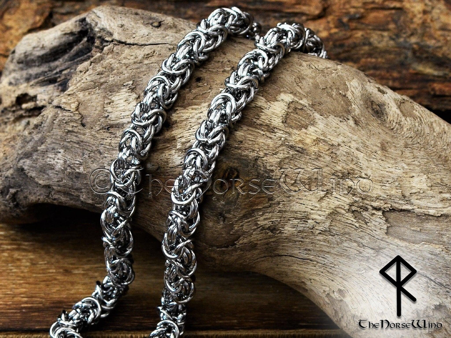 Viking Necklace Solid Byzantine Chain 7mm, Premium Quality Stainless Steel - TheNorseWind