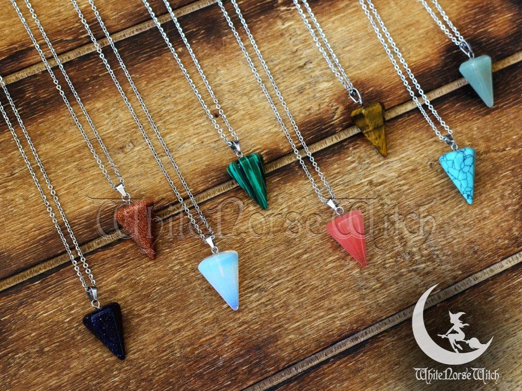 Crystal Pendulum Necklace, Witchcraft Pendant - TheNorseWind