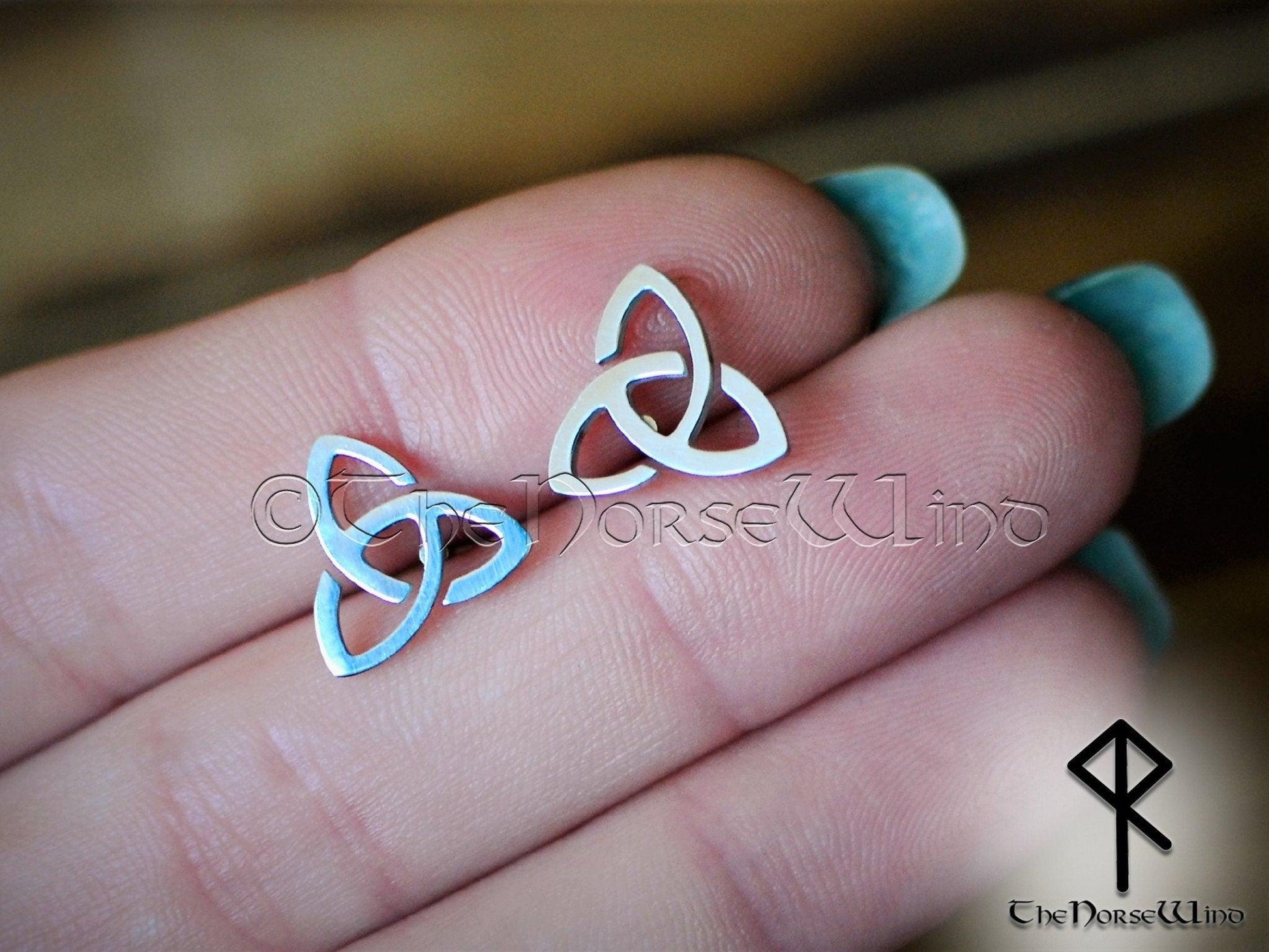 Triquetra Earrings - Celtic Knot Viking Studs, 316L Stainless Steel - TheNorseWind