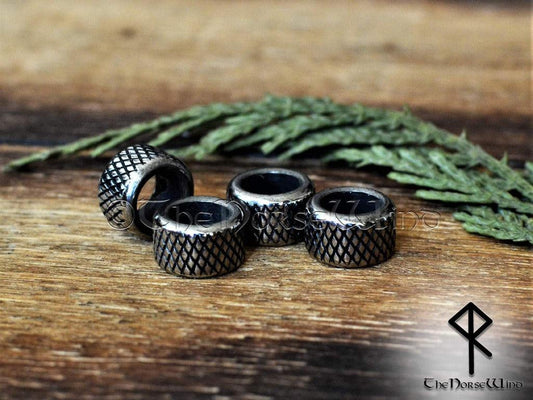 Viking Beard Beads, Stainless Steel Hair Rings - TheNorseWind