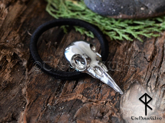 Viking Raven Skull Hair Band, Odin's Ravens Hair Tie - TheNorseWind