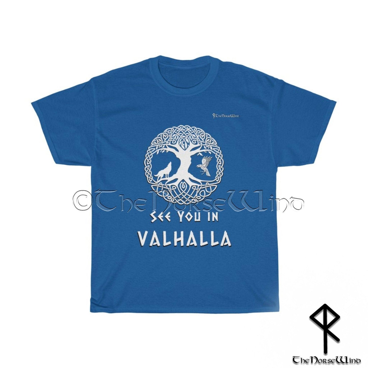 VALHALLA Viking T-Shirt with Yggdrasil Celtic Tree of Life, Unisex S - 5XL - TheNorseWind