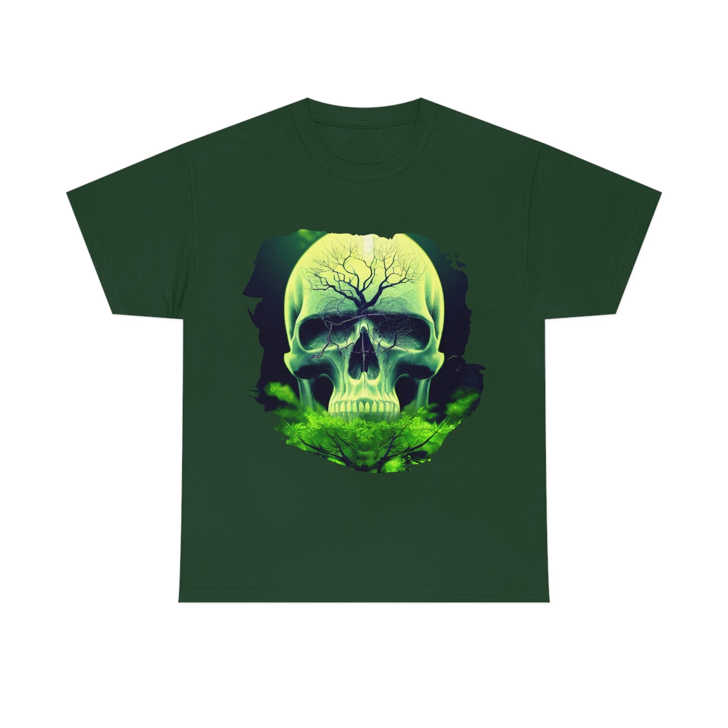 Yggdrasil Green Skull T-Shirt, Cool Viking Shirt, Unisex Graphic Tee