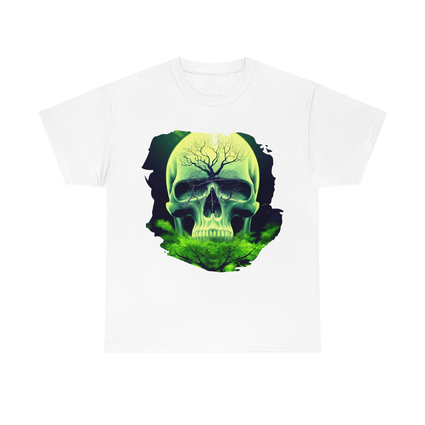Yggdrasil Green Skull T-Shirt, Cool Viking Shirt, Unisex Graphic Tee