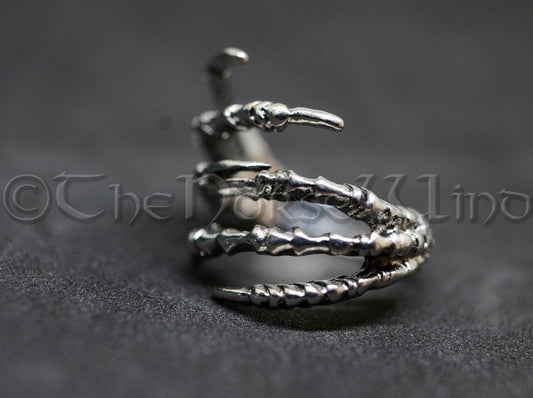 Raven Claw Ring, Viking Crow Ring Odin's Ravens Silver Hugin and Munin TheNorseWind
