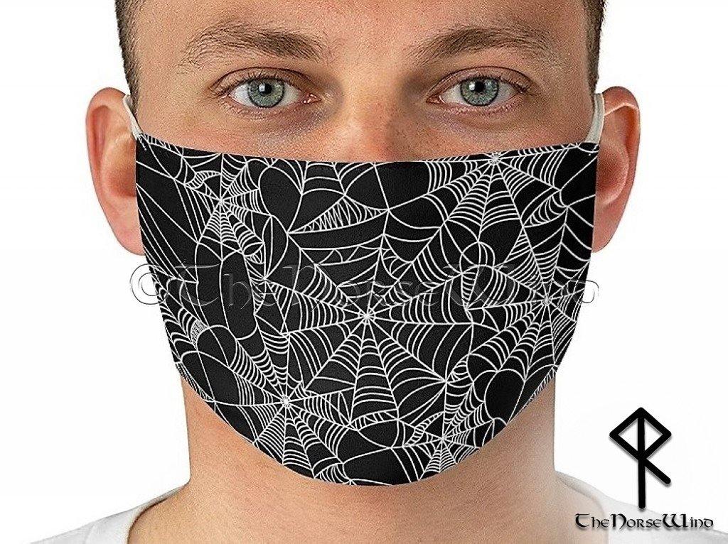 kit landing Shipley Goth Face Mask - Spiderweb Halloween Cover, Black Unisex Mask | TheNorseWind