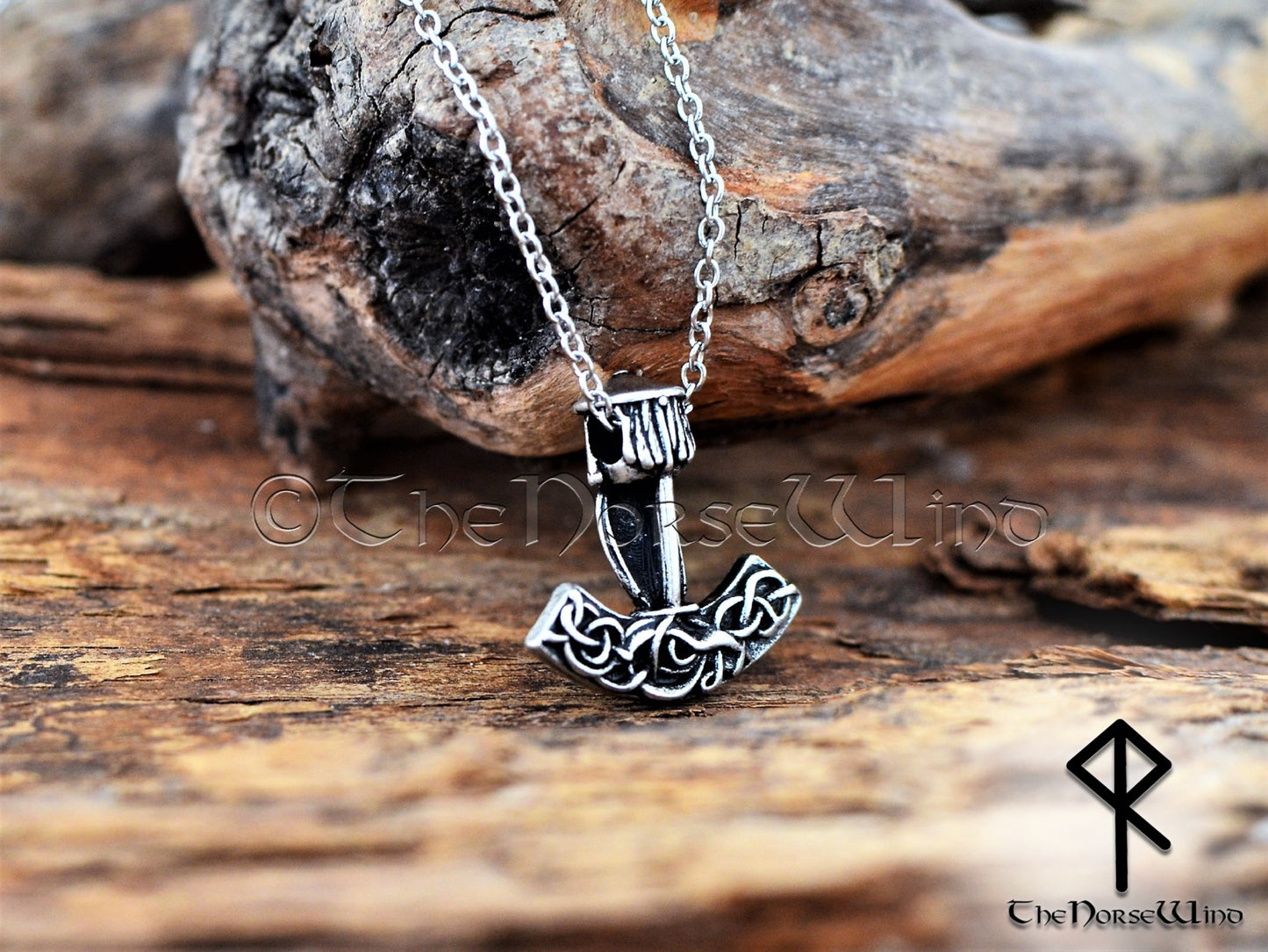 Thor's Hammer Odin Necklace, Delicate Silver Mjolnir Pendant - The Norse Wind