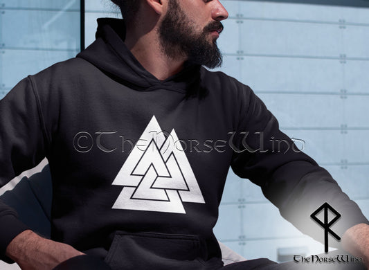 Valknut Viking Hoodie, Norse Knot of Slain Sweatshirt - The Norse Wind