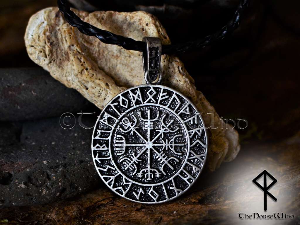 Vegvisir Viking Compass Necklace Norse Silver Pendant TheNorseWind