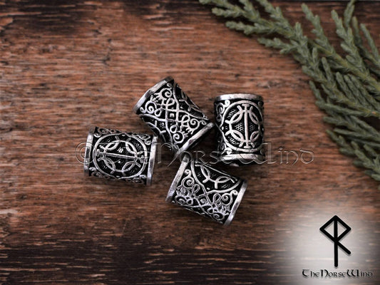 Viking Beard Beads, Danobus Rune Hair Rings - "Fulfill Wishes" - TheNorseWind