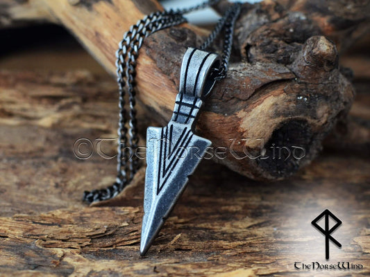 Gungnir Viking Necklace, Odin's Spear Head Pendant - The Norse Wind