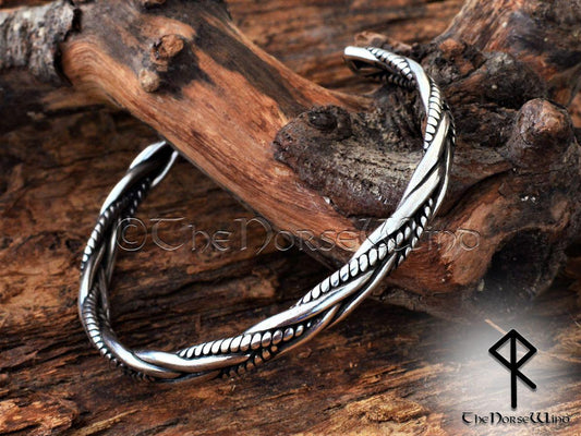 Viking Bracelet Twisted Armring 925 Sterling Silver - TheNorseWind