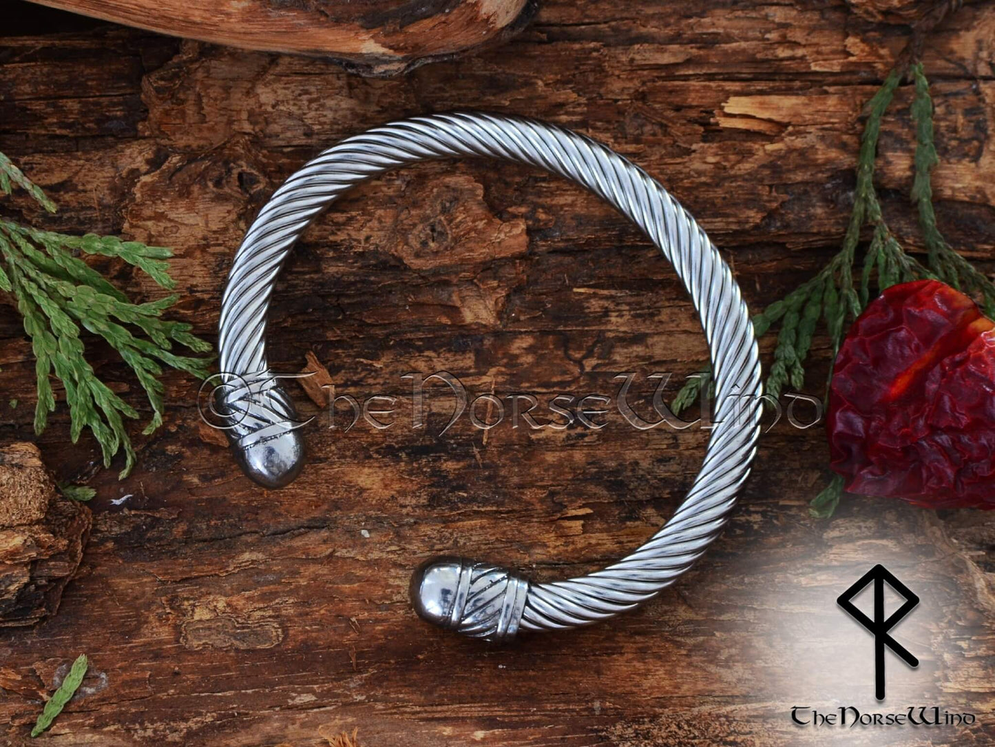 Viking Bracelet, Norse Arm Ring, Steel viking torc cuff