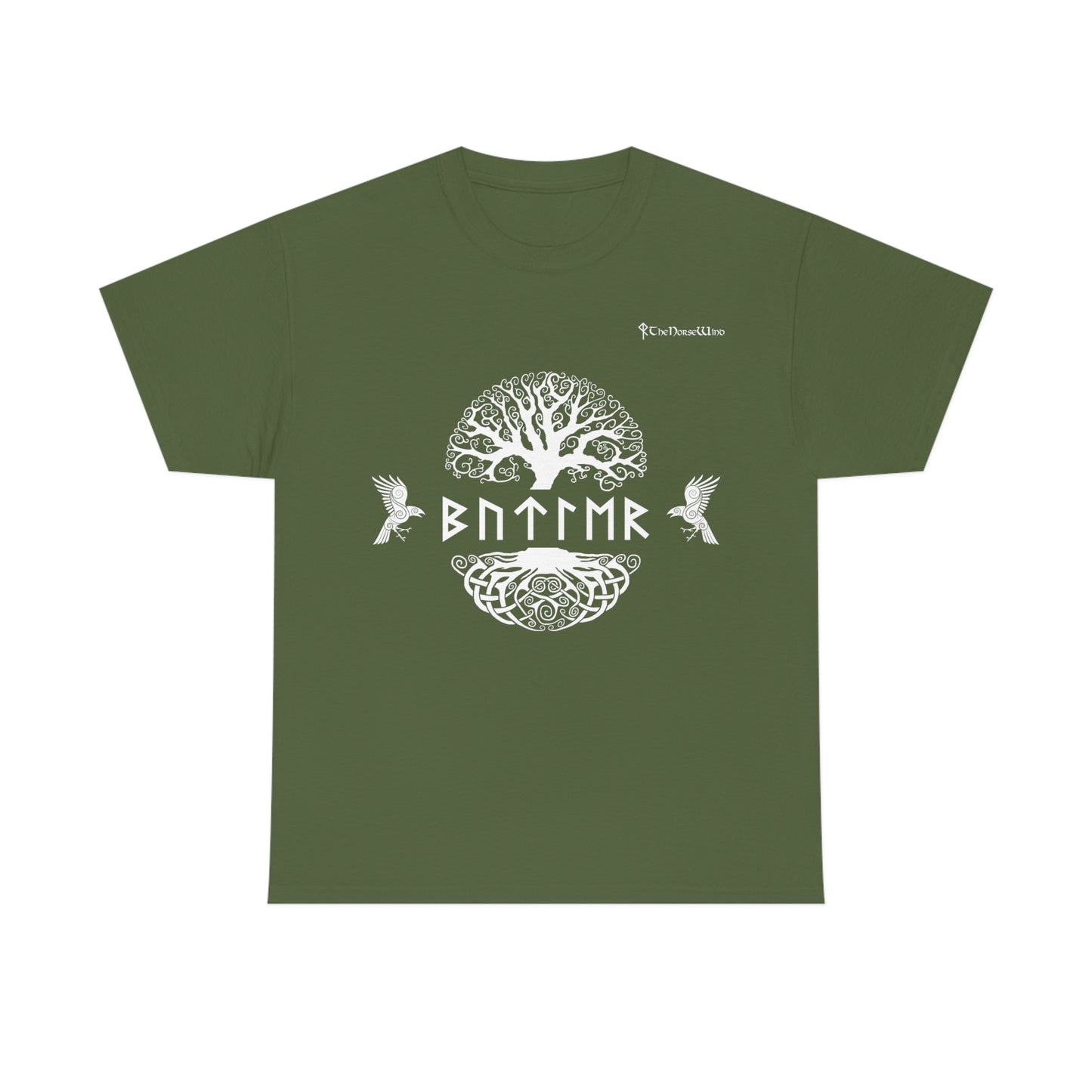 Custom Viking T-Shirt, Name in Runes Yggdrasil Ravens Tee S-5XL - The Norse Wind