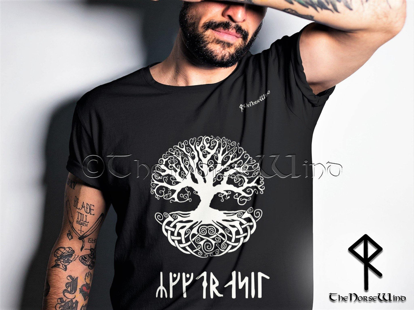 Yggdrasil Viking T-Shirt, Celtic Tree of Life Runes Tee S-5XL - TheNorseWind