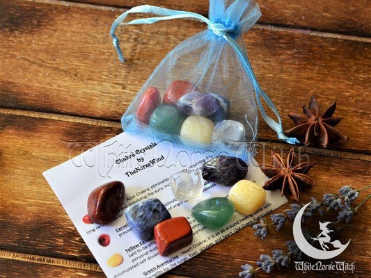 Wicca Crystals Starter Kit, 7 Chakra Stones Witchcraft Set - TheNorseWind
