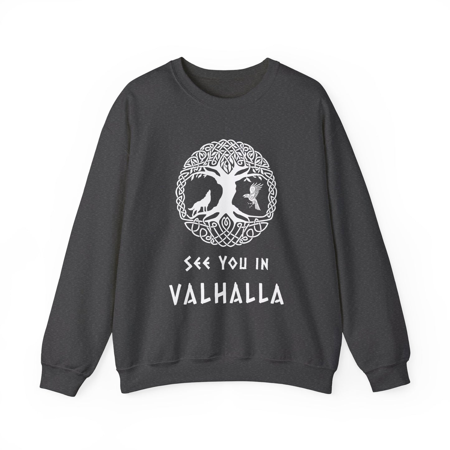 Viking Valhalla Sweatshirt - Yggdrasil with Wolf and Raven