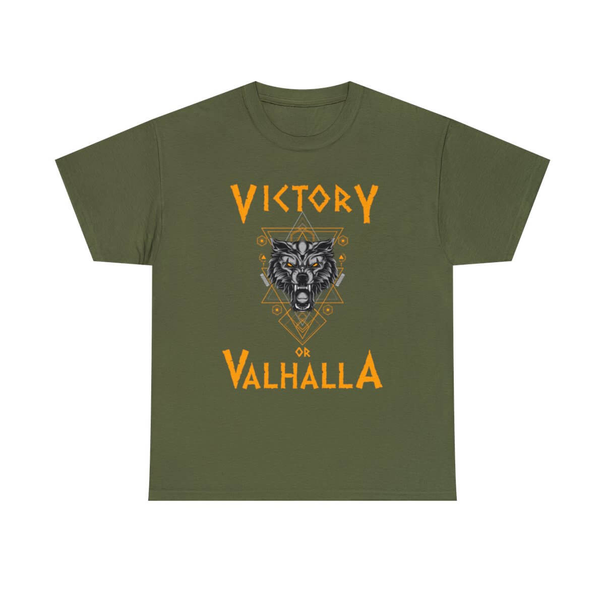 Victory or Valhalla Viking T-Shirt, Fenrir Wolf Norse Mythology Unisex Tee Shirt
