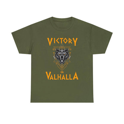 Victory or Valhalla Wikinger T-Shirt, Fenrir Wolf Nordische Mythologie Unisex T-Shirt 