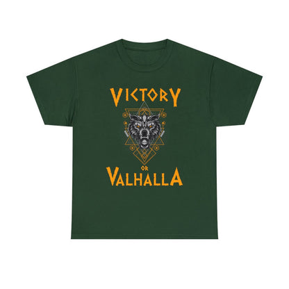 Victory or Valhalla Wikinger T-Shirt, Fenrir Wolf Nordische Mythologie Unisex T-Shirt 