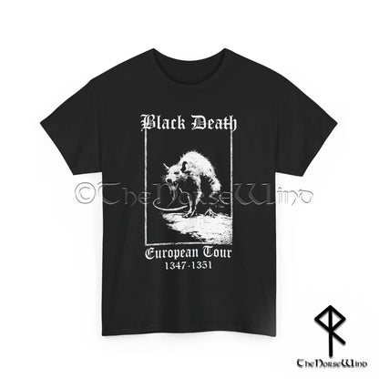 Black Death European Tour T-Shirt - Horrific Plague Rat Gothic Tee