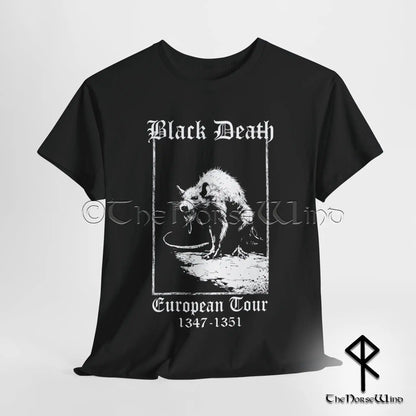 Black Death European Tour T-Shirt - Horrific Plague Rat Gothic Tee