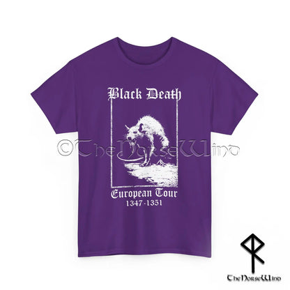 Black Death European Tour T-Shirt - Horrific Plague Rat Gothic Tee