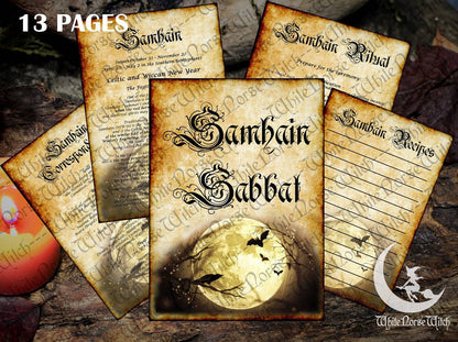 Samhain Wheel of The Year Grimoire, Book of Shadows Printable 13 PDF Pages, Samhain Sabbat, Halloween Pagan Fest Witchcraft BOS Pages, Wicca TheNorseWind