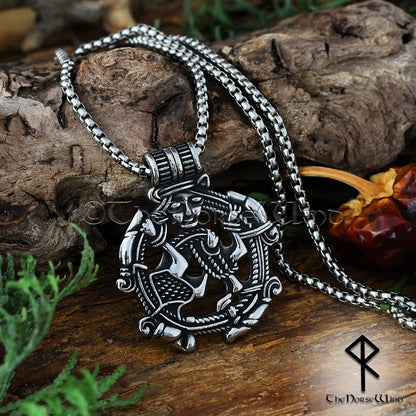 Freya Goddess Viking Pendant - Stainless Steel Pagan Amulet