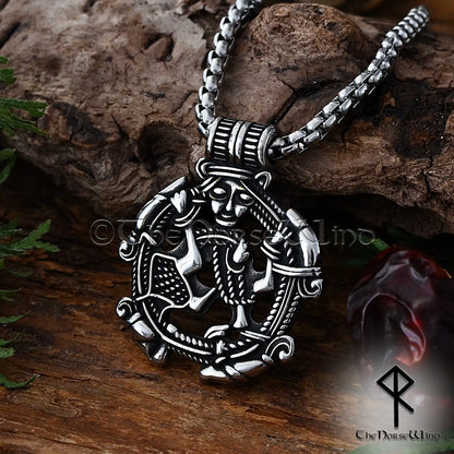 Freya Goddess Viking Pendant - Stainless Steel Pagan Amulet