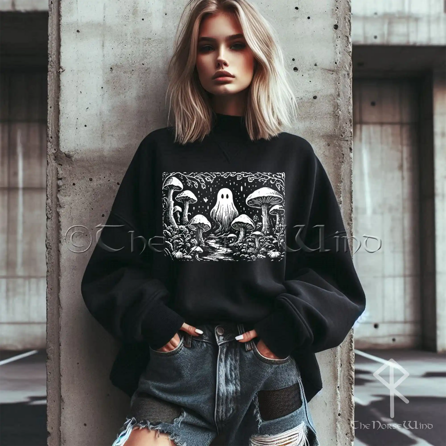 Weird Ghost Goth Sweatshirt | Fairy Grunge & Goblincore Pullover