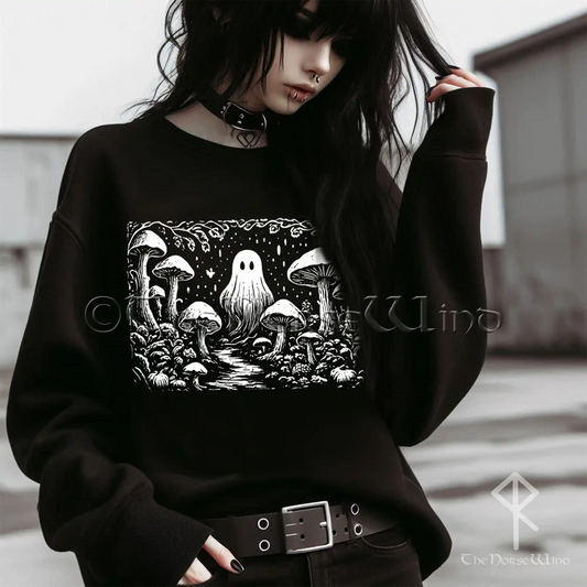 Weird Ghost Goth Sweatshirt | Fairy Grunge & Goblincore Pullover