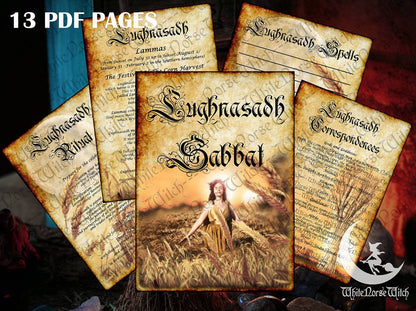 Lughnasadh / Lammas Sabbat Printable Art Grimoire: Digital Book of Shadows - 13 PDF Pages