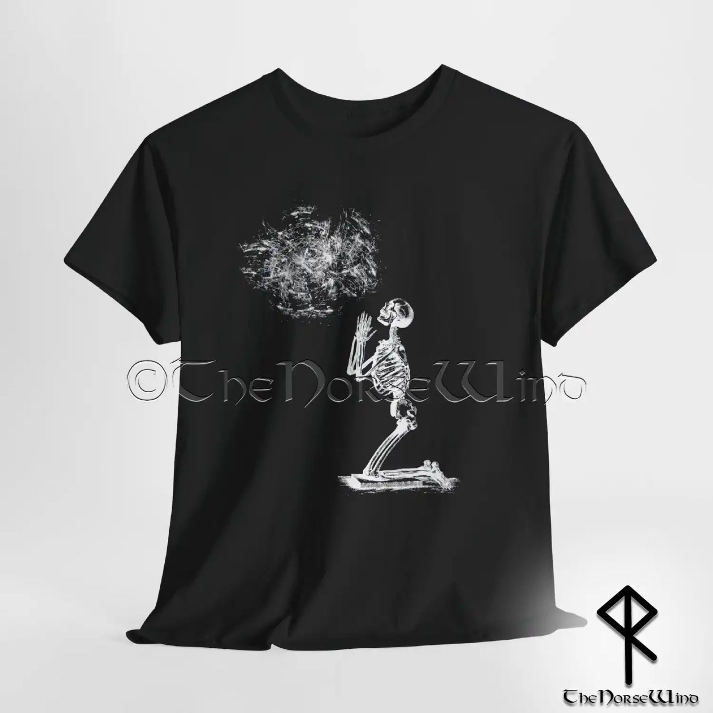 Weird Skeleton T-Shirt - Gothic Alt Fashion - Grunge & Weirdcore Praying Skeleton Tee