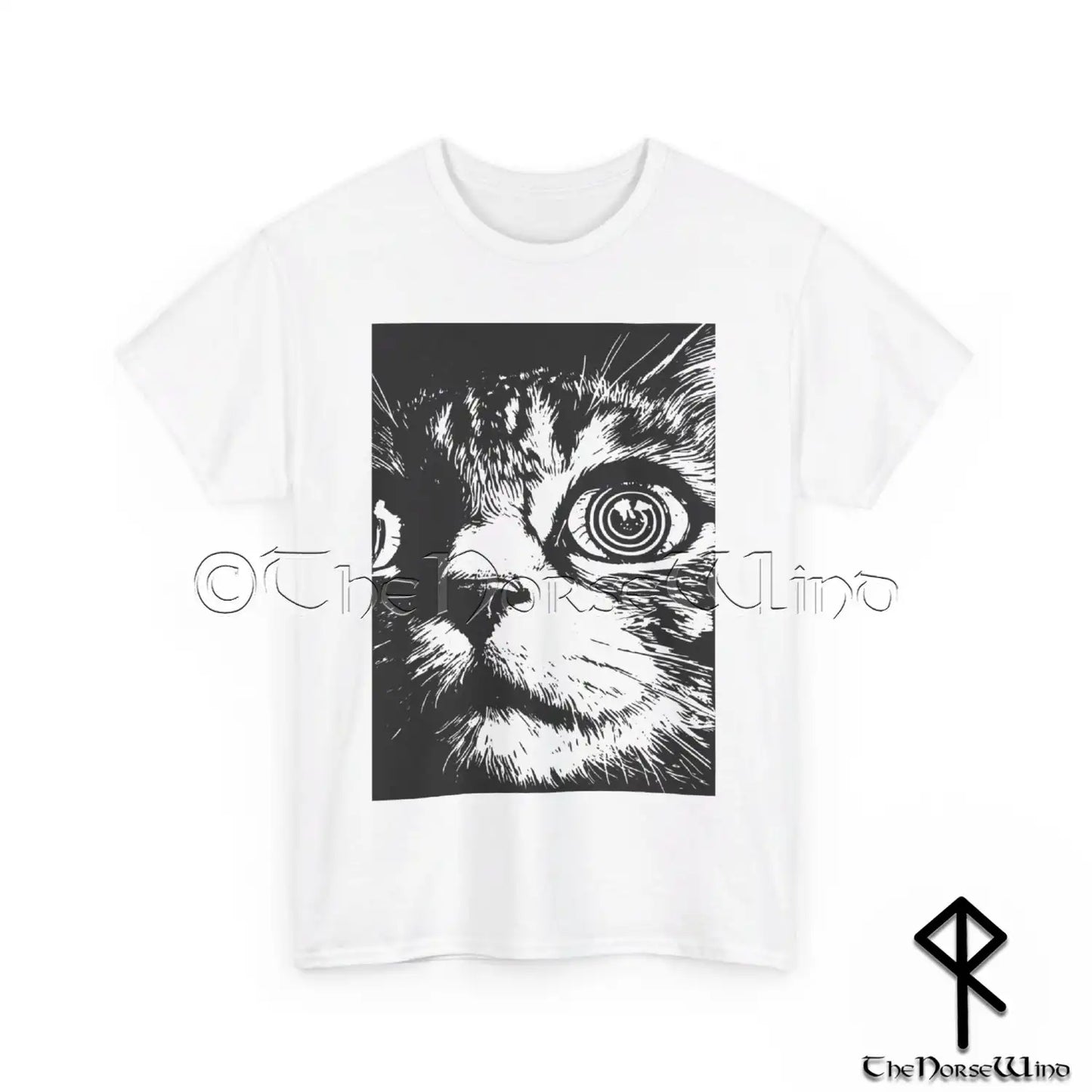 Psychedelic Cat T-Shirt -  Hypnotic Trippy Cat Tee - Gothic & Dark Alt Fashion