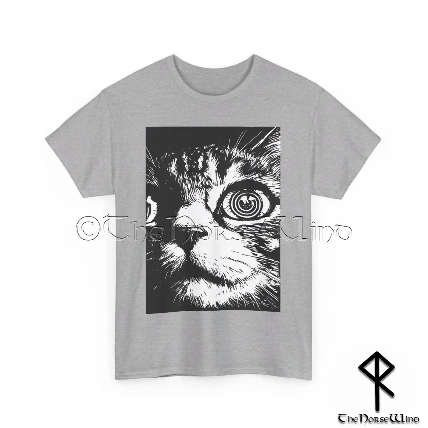 Psychedelic Cat T-Shirt -  Hypnotic Trippy Cat Tee - Gothic & Dark Alt Fashion