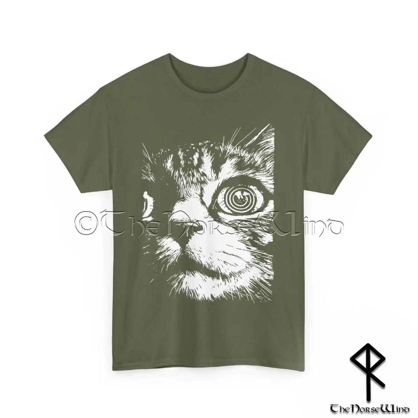 Psychedelic Cat T-Shirt -  Hypnotic Trippy Cat Tee - Gothic & Dark Alt Fashion