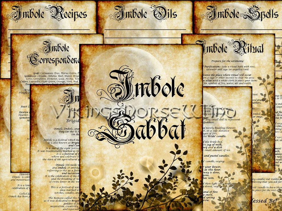 Imbolc Sabbat Grimoire - Printable Book of Shadows & Candlemas Rituals ...