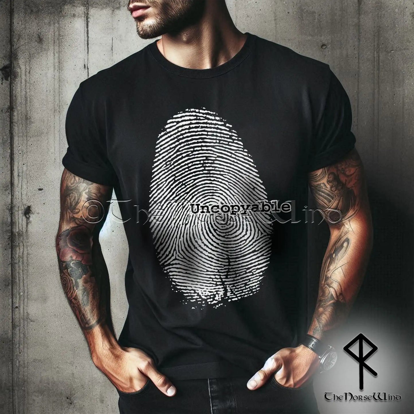Alternative Fingerprint T-Shirt – Uncopyable Rebellious Identity Grunge Goth Tee