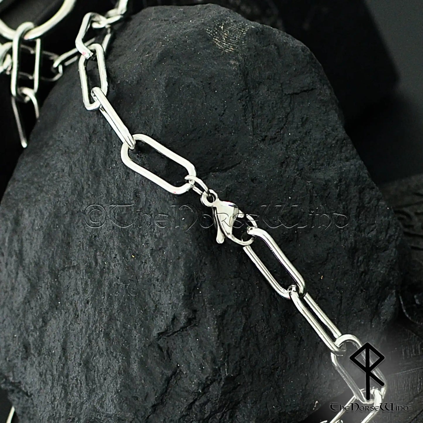 Mens Padlock Necklace – 316L Stainless Steel Industrial Paperclip Chain