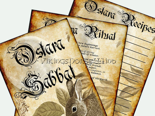 Book of Shadows Printable Grimoire Pages, Ostara Sabbat 11 PDF PAGES, Spring Equinox Pagan Wheel of The Year Witchcraft BOS Pages, Wicca TheNorseWind