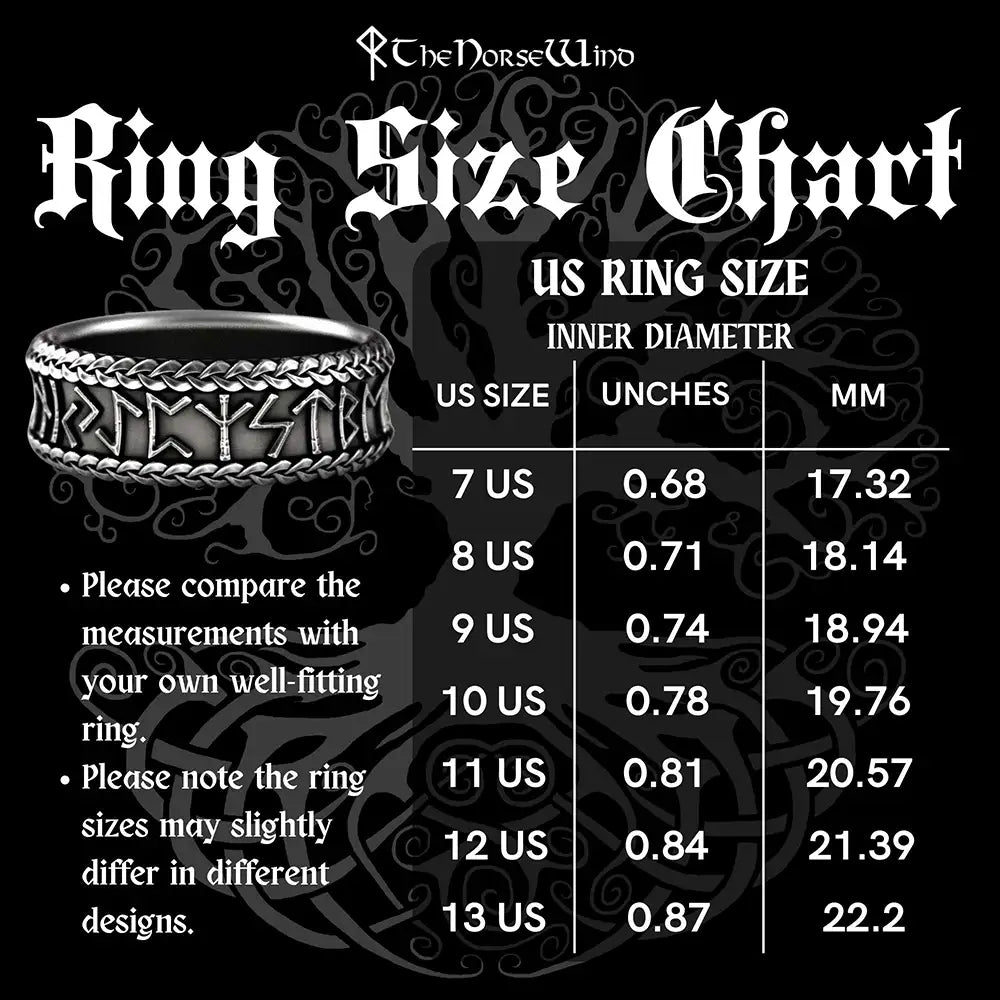 Tiwaz Rune Viking Shield Ring with Fenrir Wolf – Norse Stainless Steel - The Norse Wind