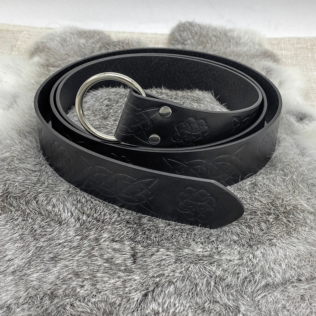 Viking Leather Belt with Celtic Knots - The Norse Wind