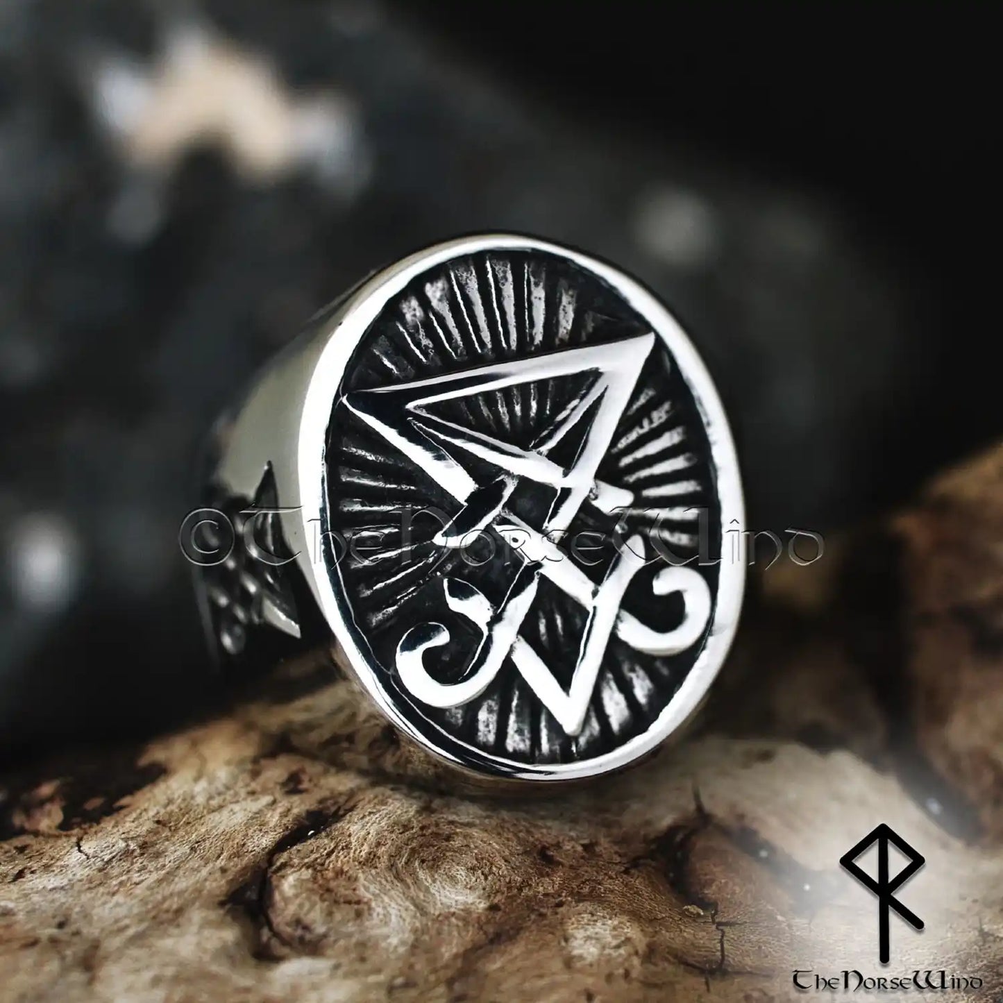 Sigil of Lucifer Ring - Stainless Steel Occult Ring - The Norse Wind