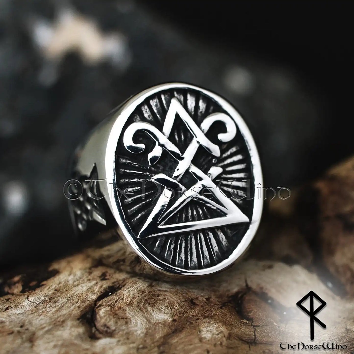 Sigil of Lucifer Ring - Stainless Steel Occult Ring - The Norse Wind