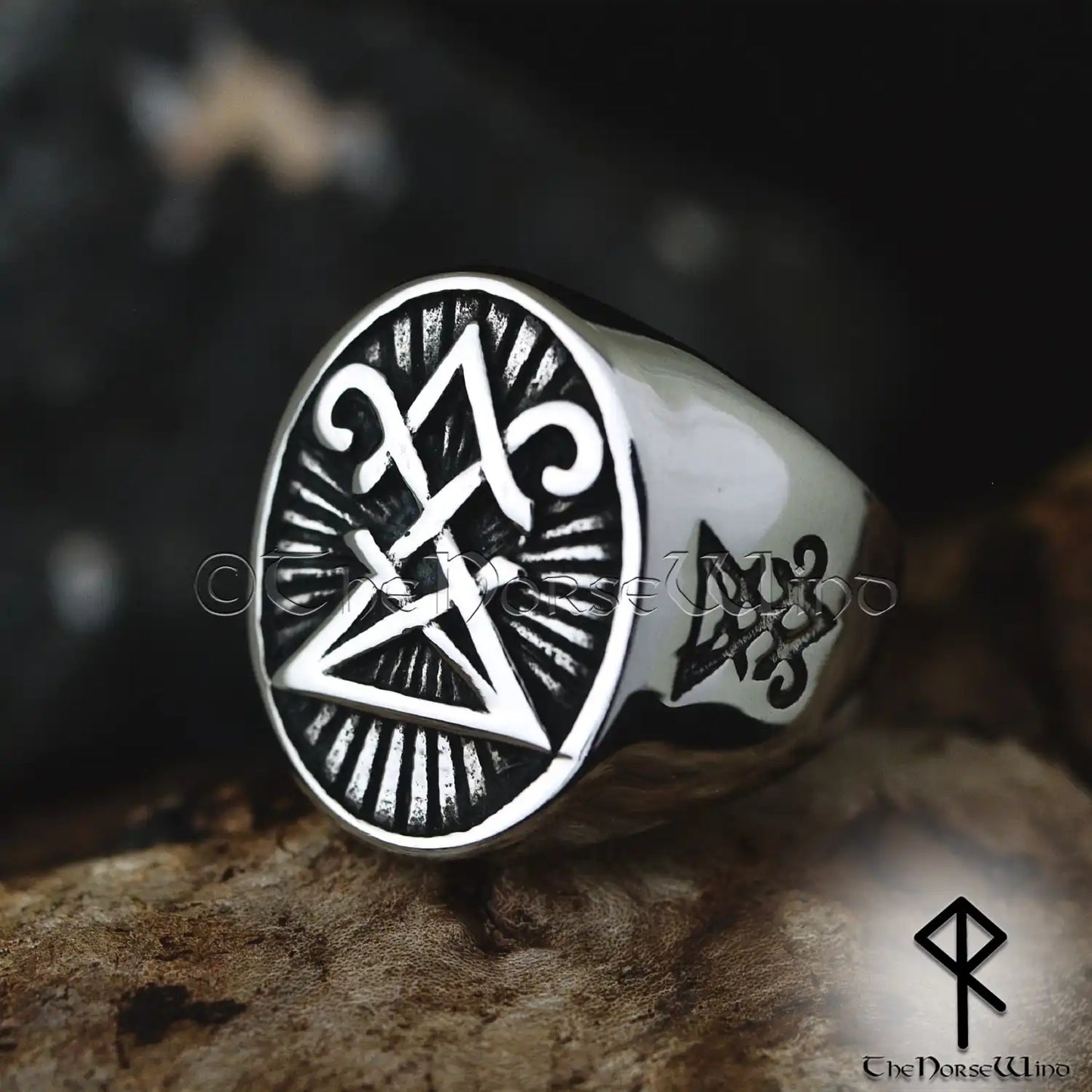 Sigil of Lucifer Ring - Stainless Steel Occult Ring - The Norse Wind